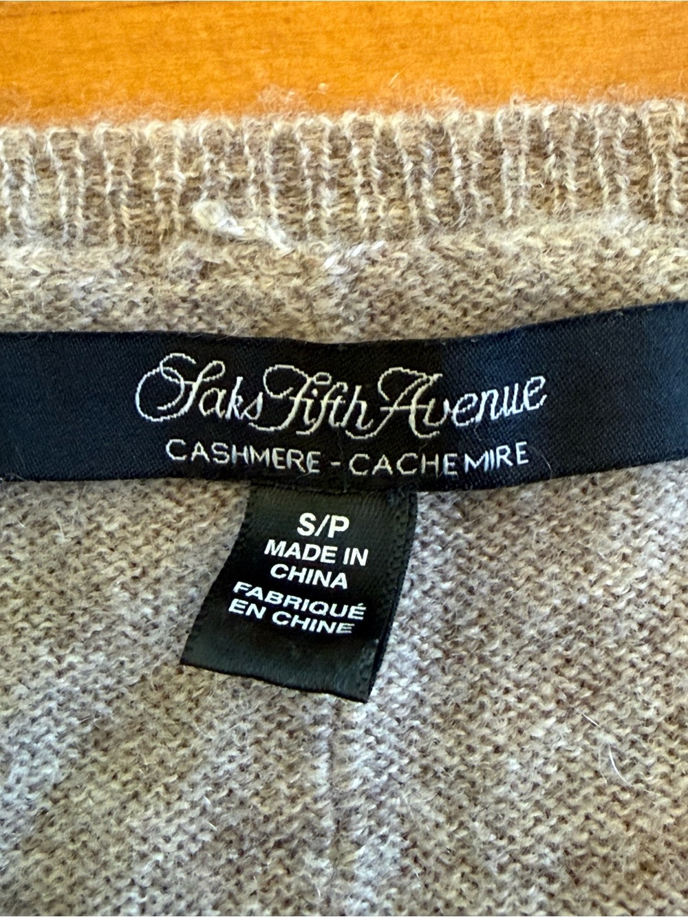 Saks Fifth Avenue 100% Cashmere Tunic Sweater S/P Taupe Casual Comfy Chic Layer - Picture 6 of 11